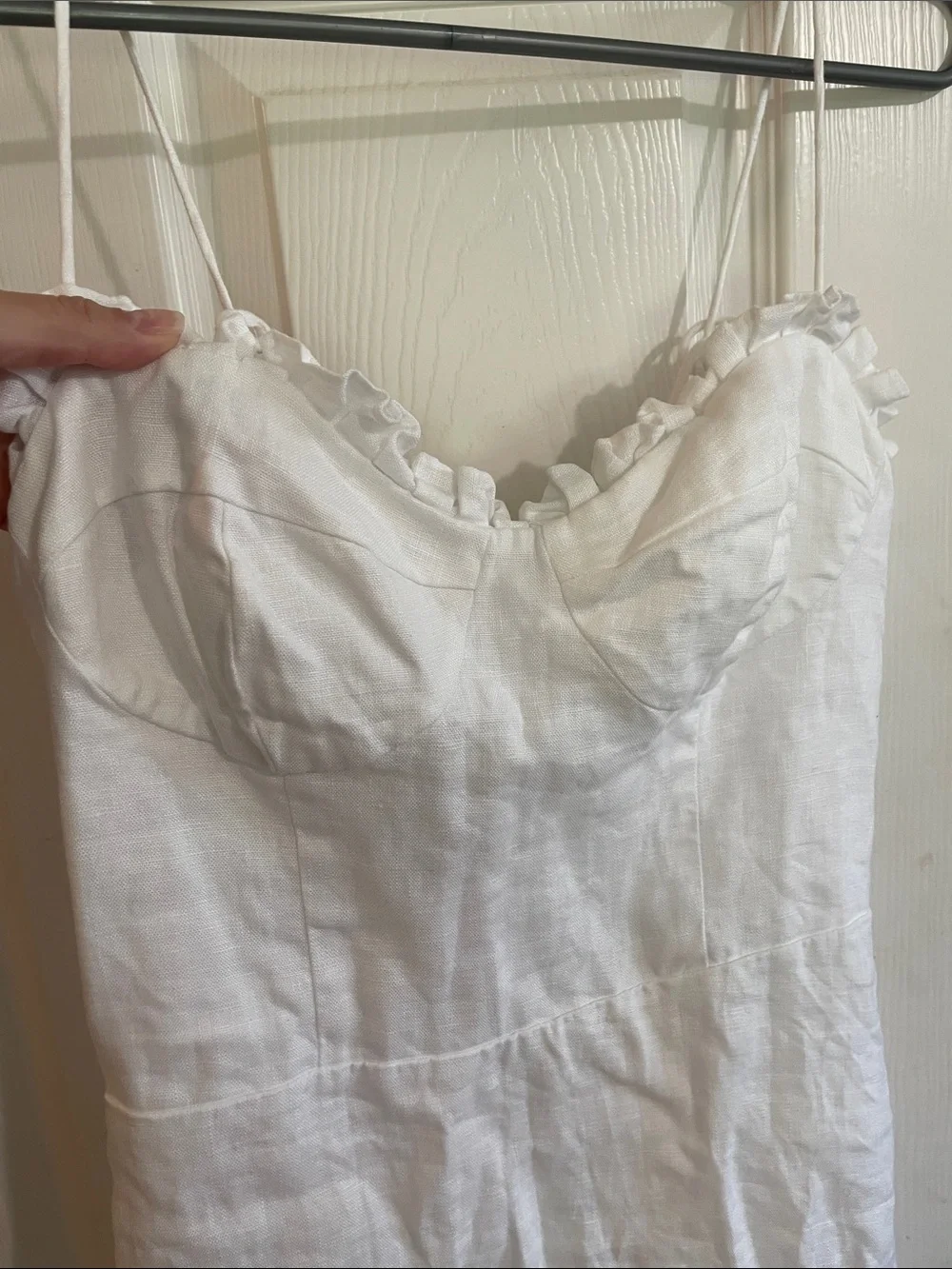 Reformation- Andie Linen White Slip Dress - Picture 3 of 10